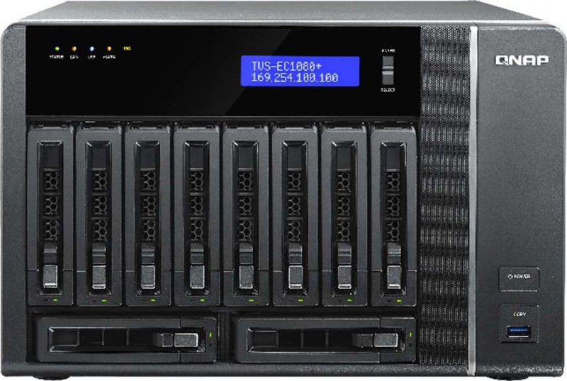 QNAP TVS-EC1080-i3-8G 10 Bay Edge Cloud Turbo vNAS, SATA 6G, 4LAN, 10G-ready 8GB | TVS-EC1080-i3-8G